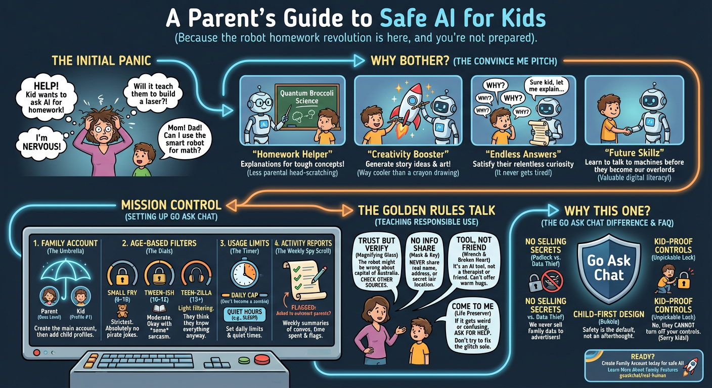 A Parent's Guide to Safe AI for Kids infographic