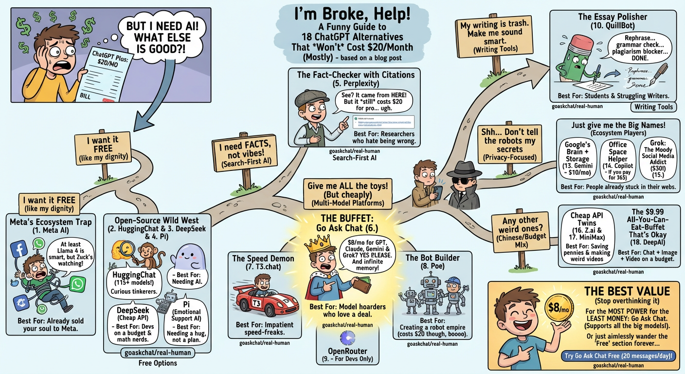 I Tried 30 ChatGPT Alternatives. These Were the Best 18. infographic