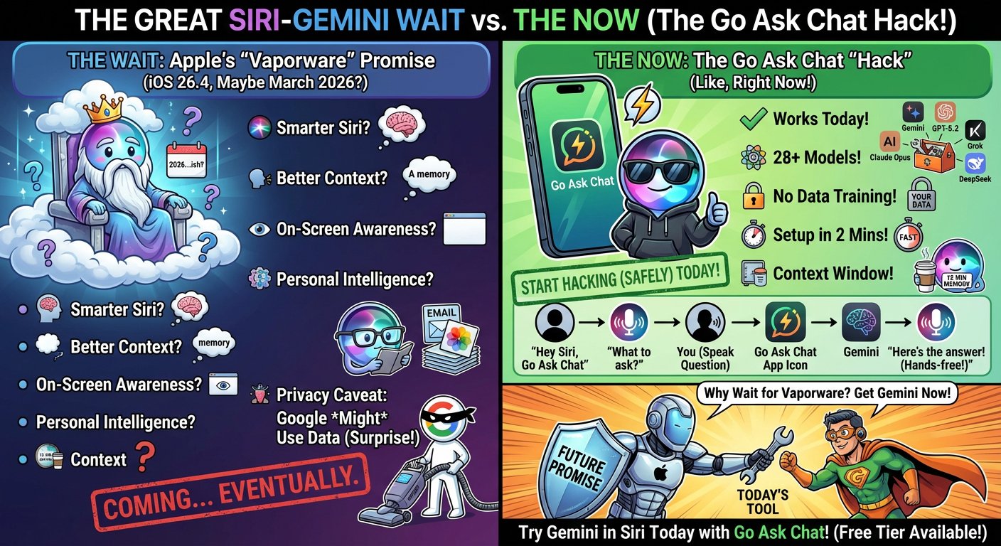How to Use Gemini in Siri Right Now infographic