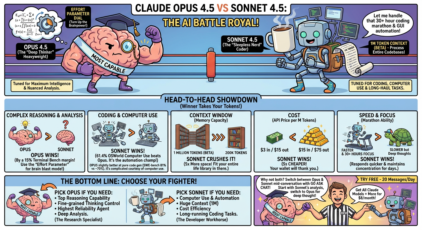 Claude Opus 4.5 vs Sonnet 4.5: Which Should You Use? infographic