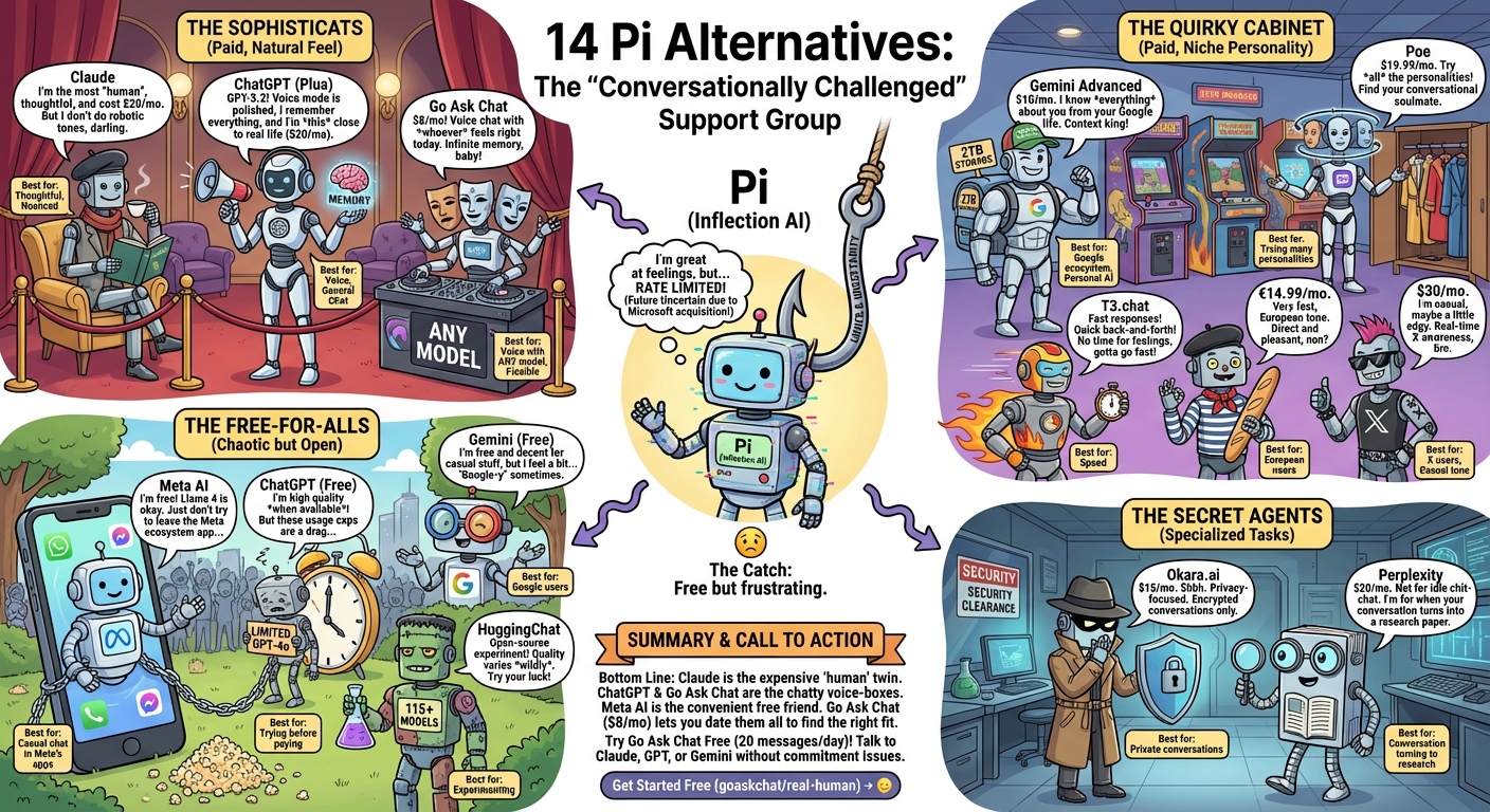 14 Pi Alternatives for Conversational AI infographic