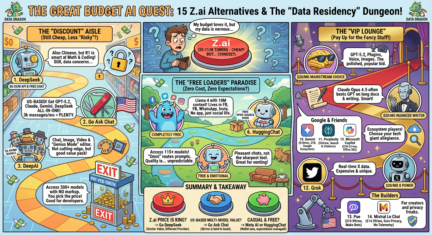 15 Z.ai Alternatives for Budget AI Access infographic